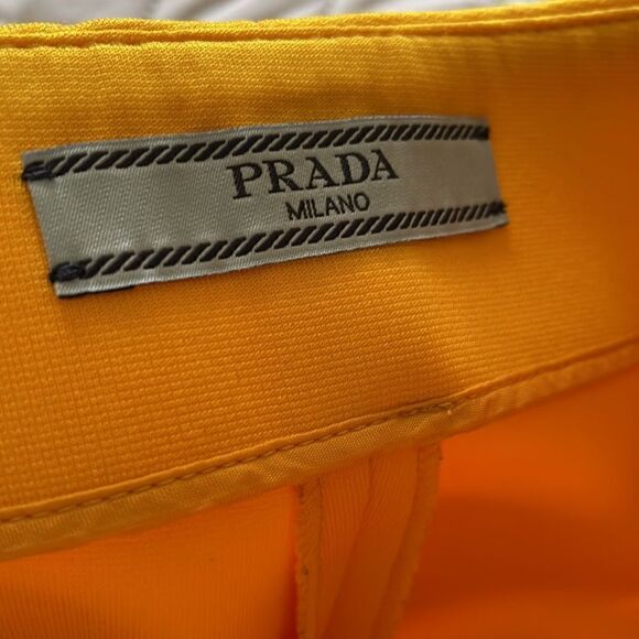 PRADA Belted Ruffle-Trimmed Scuba Pants - Size: 2 - Picture 7 of 9